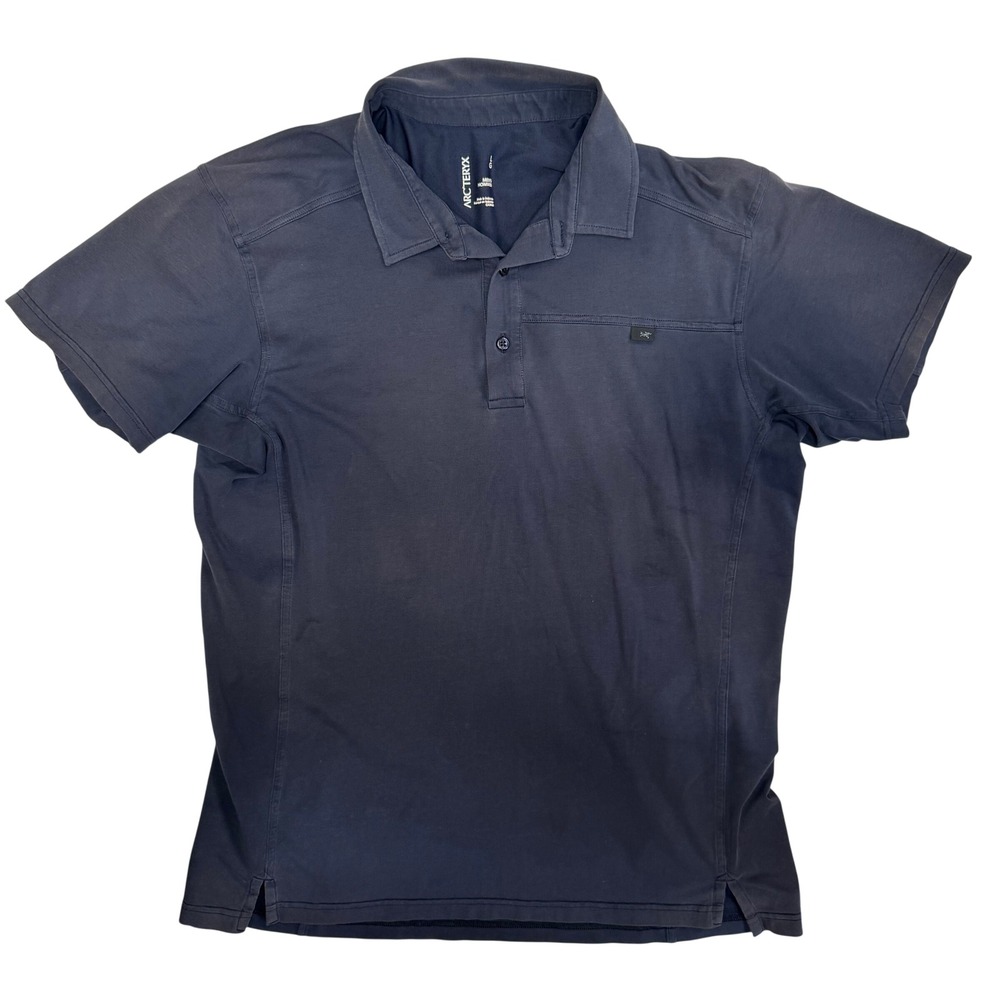 Arcteryx Captive SS Polo Shirt Mens Large Navy Blue Short Sleeve 14450